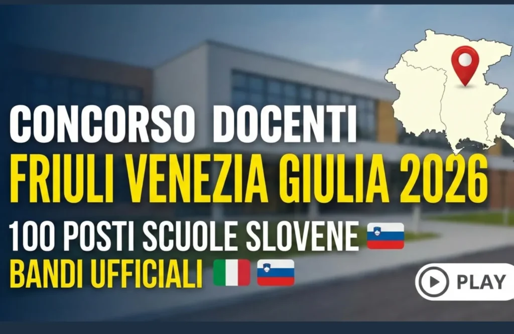Concorso Docenti Friuli Venezia Giulia 2026: 100 Posti Scuole Slovene | Bandi Ufficiali