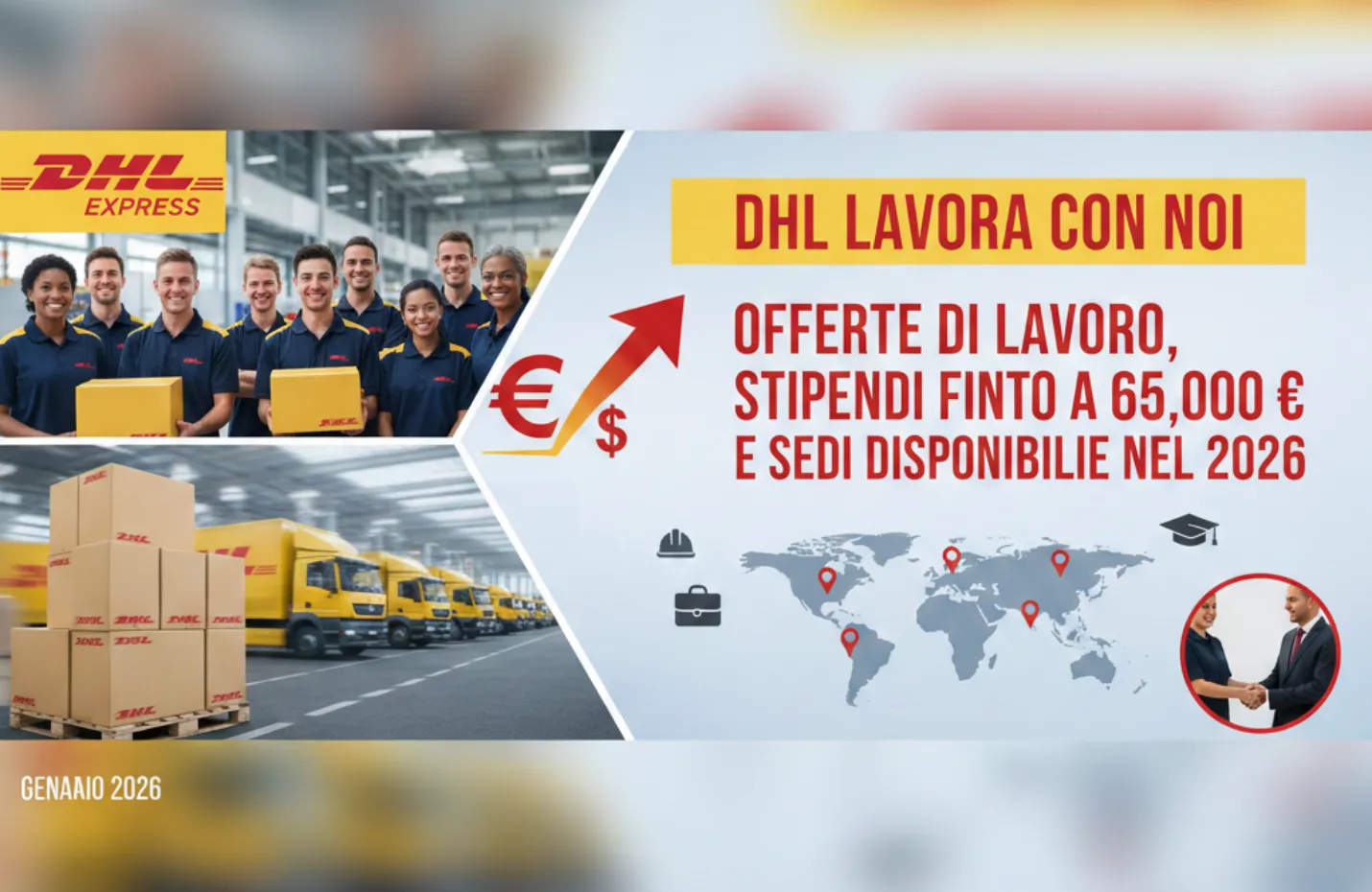 DHL Lavora con noi: offerte di lavoro, stipendi fino a 65.000 € e sedi disponibili nel 2026
