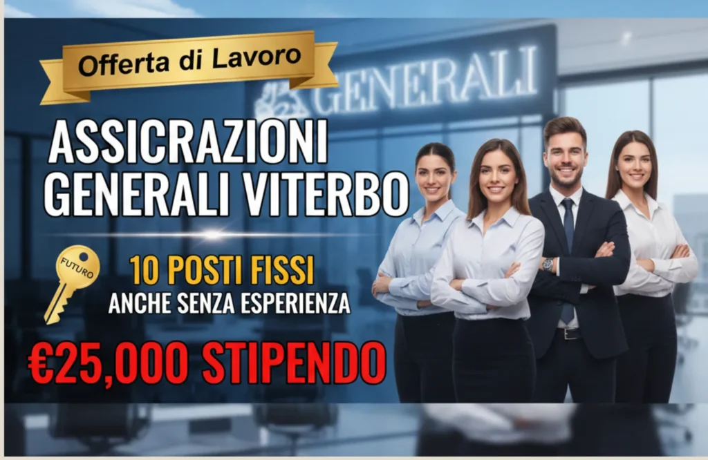 make me proffessional and engaging thumbnail wide and large and good : Offerta di Lavoro: Assicurazioni Generali Viterbo: 10 Posti fissi anche senza esperienza (stipendio 25.000€)