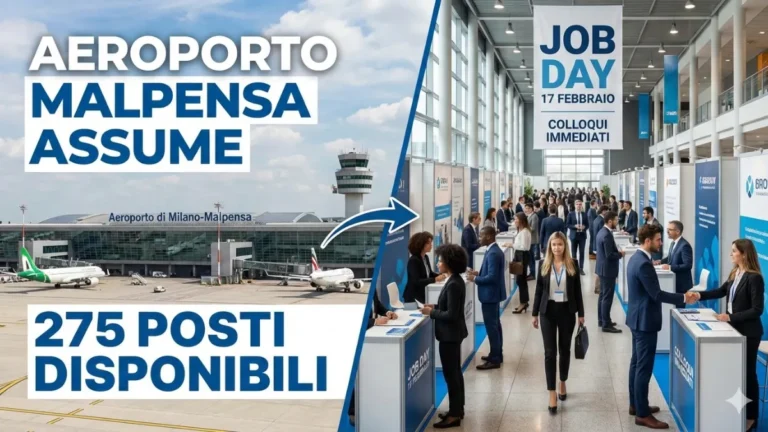 Aeroporto Malpensa assume: 275 posti disponibili al Job Day del 17 febbraio (colloqui immediati)