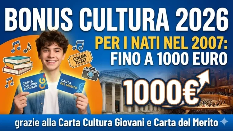 Bonus Cultura 2026 per i Nati nel 2007