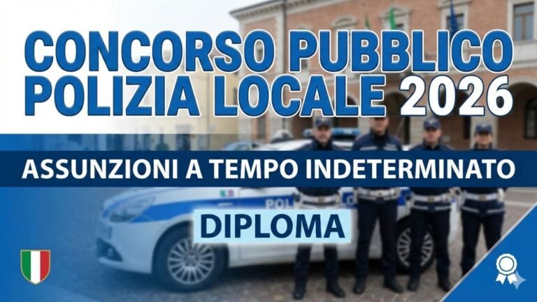 Concorso Pubblico Polizia Locale 2026: Assunzioni a Tempo Indeterminato | Diploma