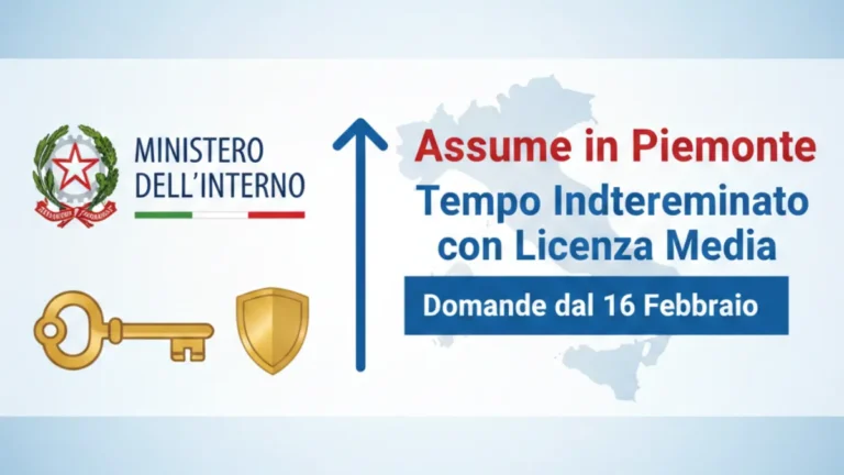 Ministero dell’Interno assume in Piemonte