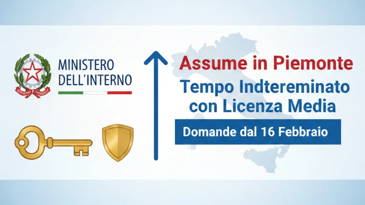 Ministero dell’Interno assume in Piemonte